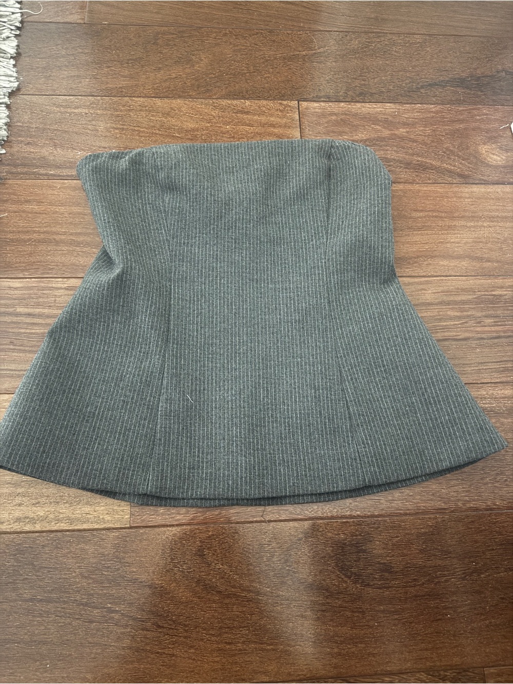 Zara Charcoal Gray Strapless Ribbed Bustier Top. Barely worn